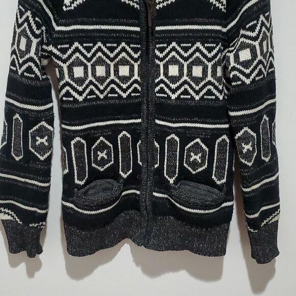 Warehouse One black and white small zip up cardigan - Picture 3 of 7